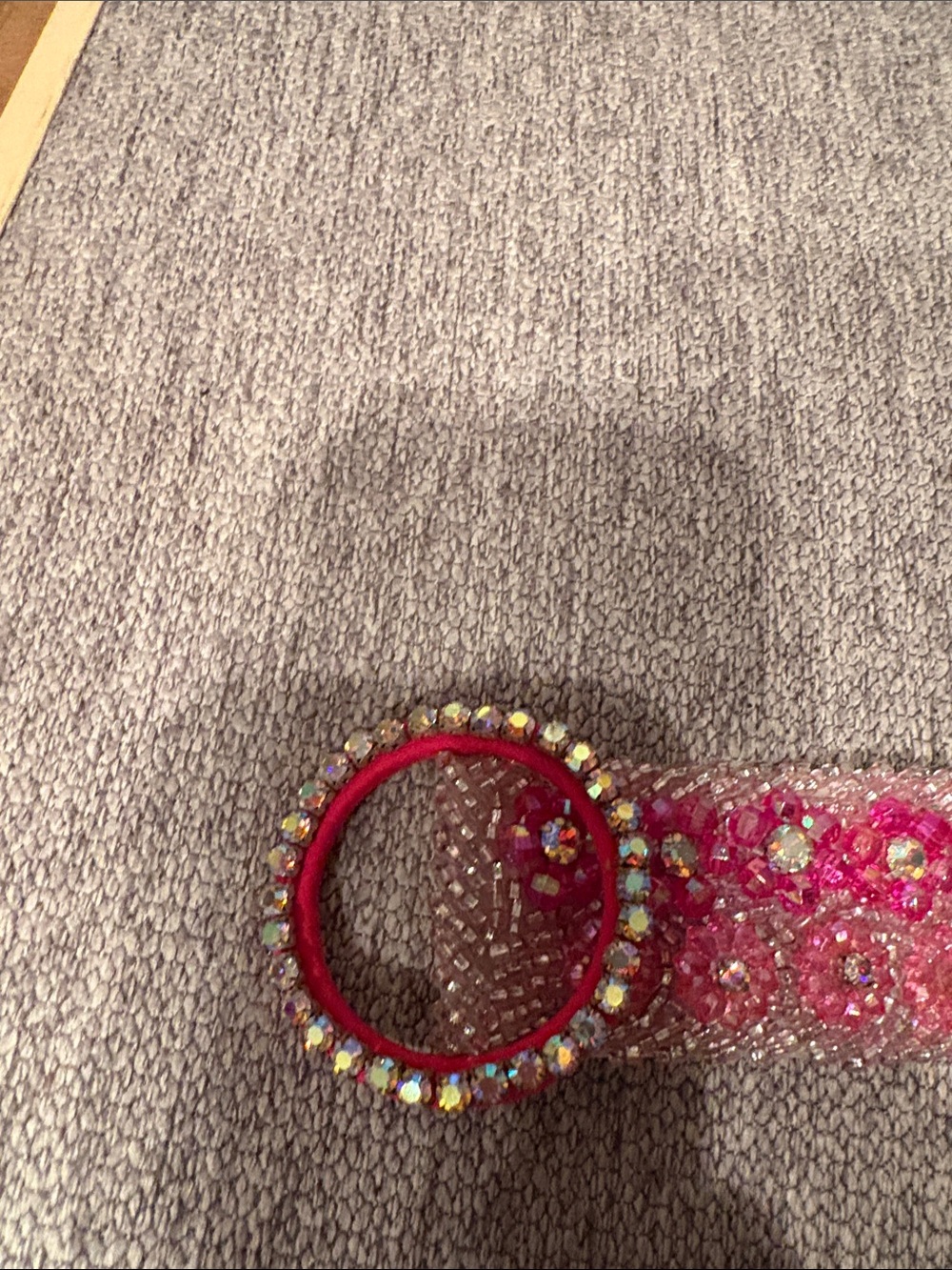 Pink Beaded Elastic Waist Belt with Decorative Buckle - Picture 4 of 6